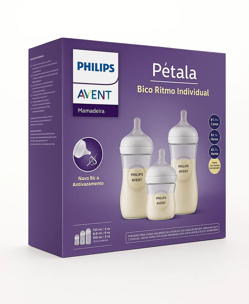 Kit Com 3 Mamadeiras Pétala 125/260/330ml – Philips Avent