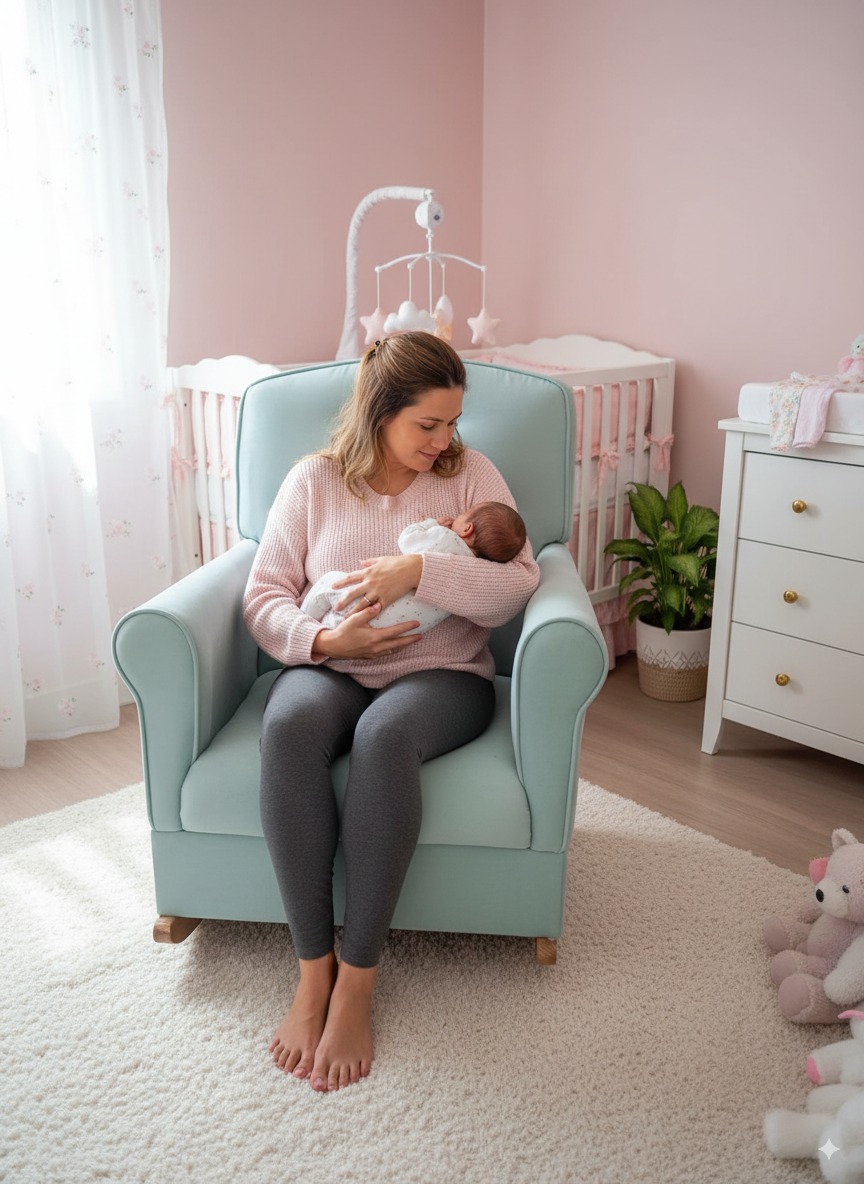 POLTRONA DE AMAMENTAÇÃO VERDE MESTA